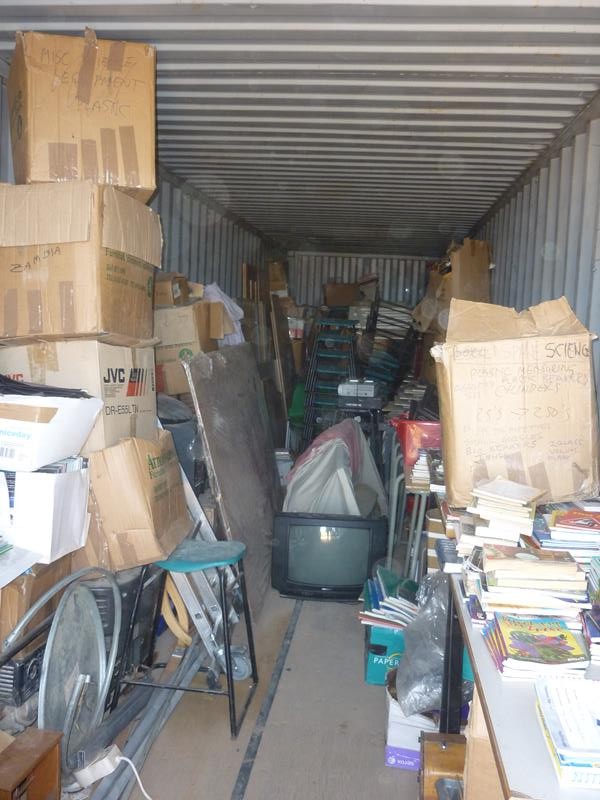 The shipping container - before sorting