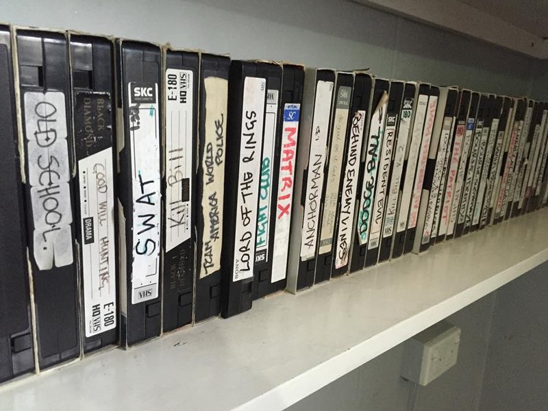 The hostel's video collection. The one on the far left says it all really