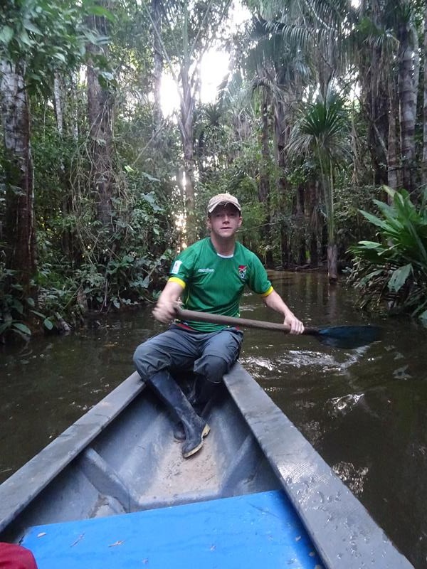 Canoeing down an Amazon swamp/river - a dream come true for Graham!