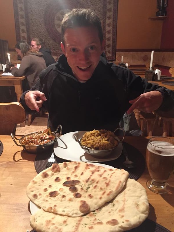 Delighted to find a 'British Curry House' in La Paz